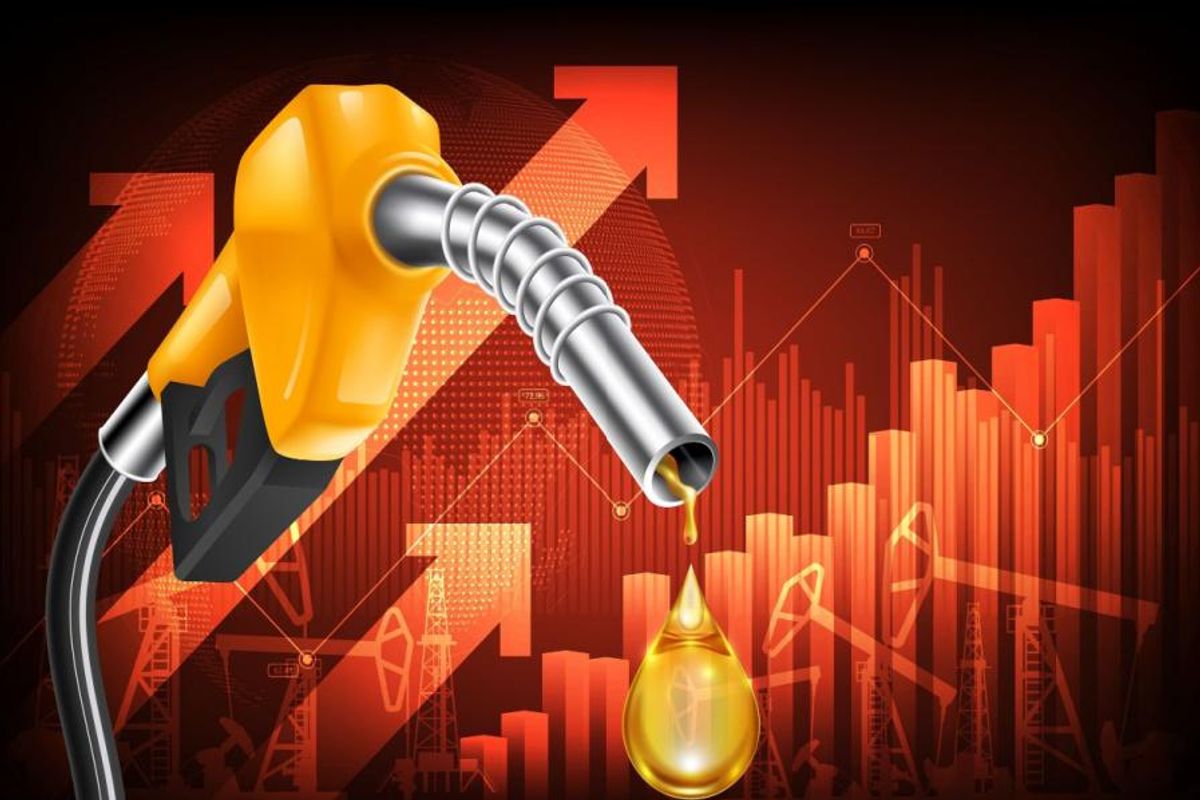 price graph and gas pump
