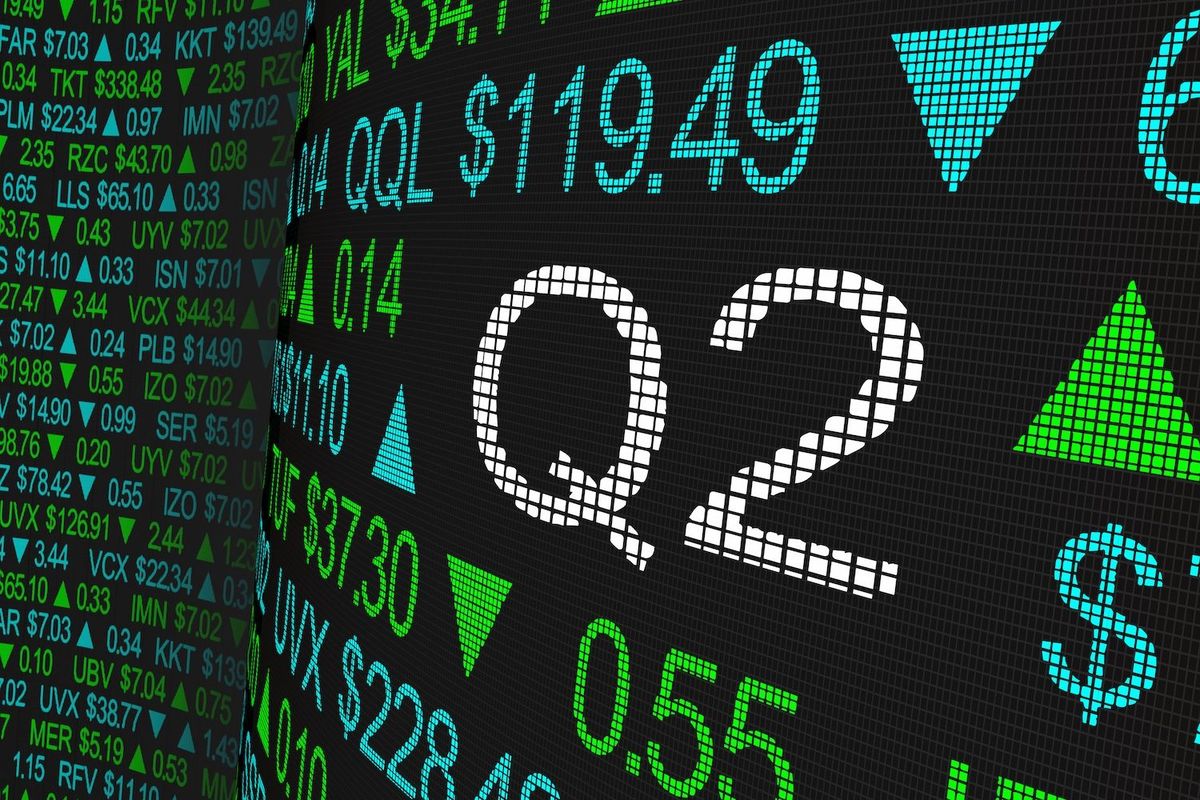 "Q2" written on a stock screen.