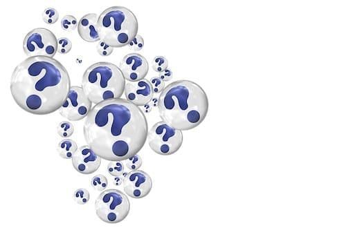 question marks in bubbles