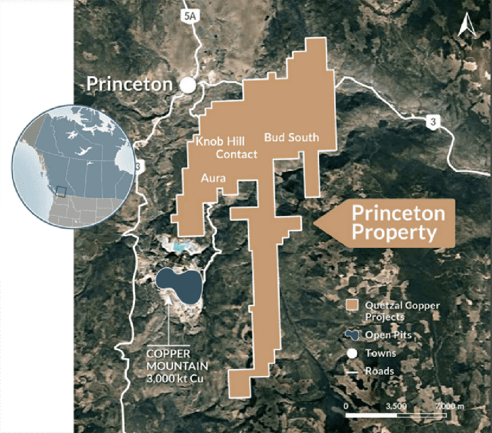 Quetzal Copper Princeton Project location