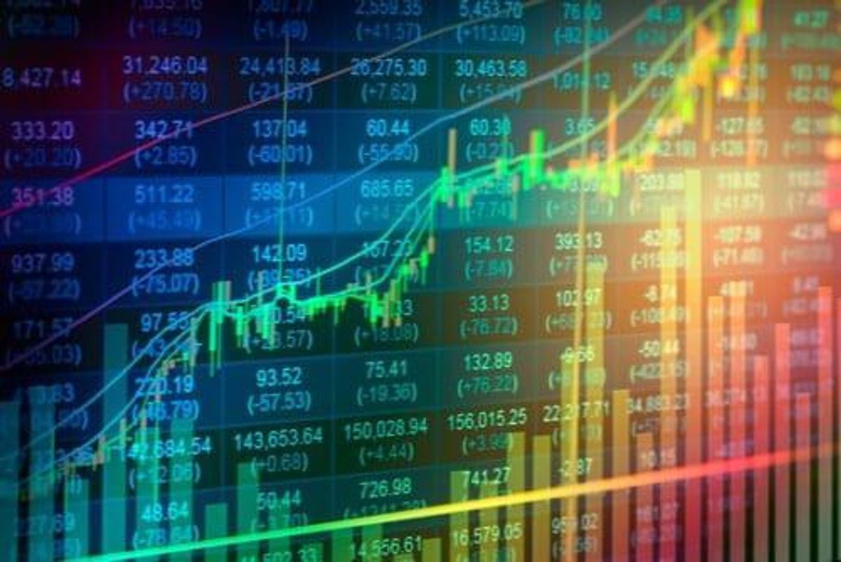 rainbow-colored stock charts