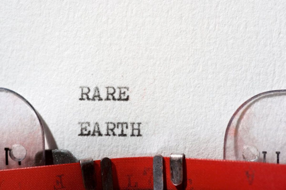 "rare earth" written by typewriter