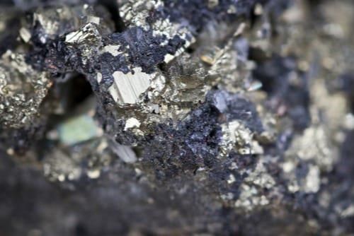 raw zinc metal up close