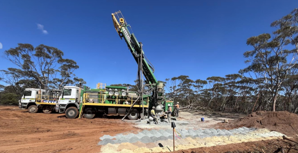RC Drilling at The Fugitive Prospect. Photo 15 April 2024.