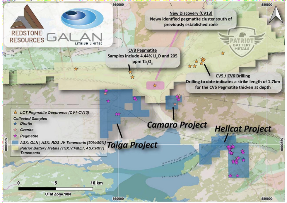 Redstone's James Bay Lithium Projects - Taiga, Camaro and Hellcat