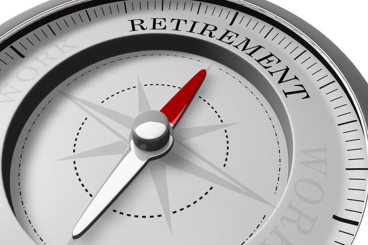 "Retirement" written on a compass.