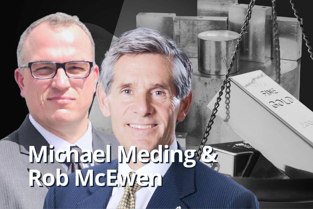 rob mcewen and michael meding; gold bars and copper blocks