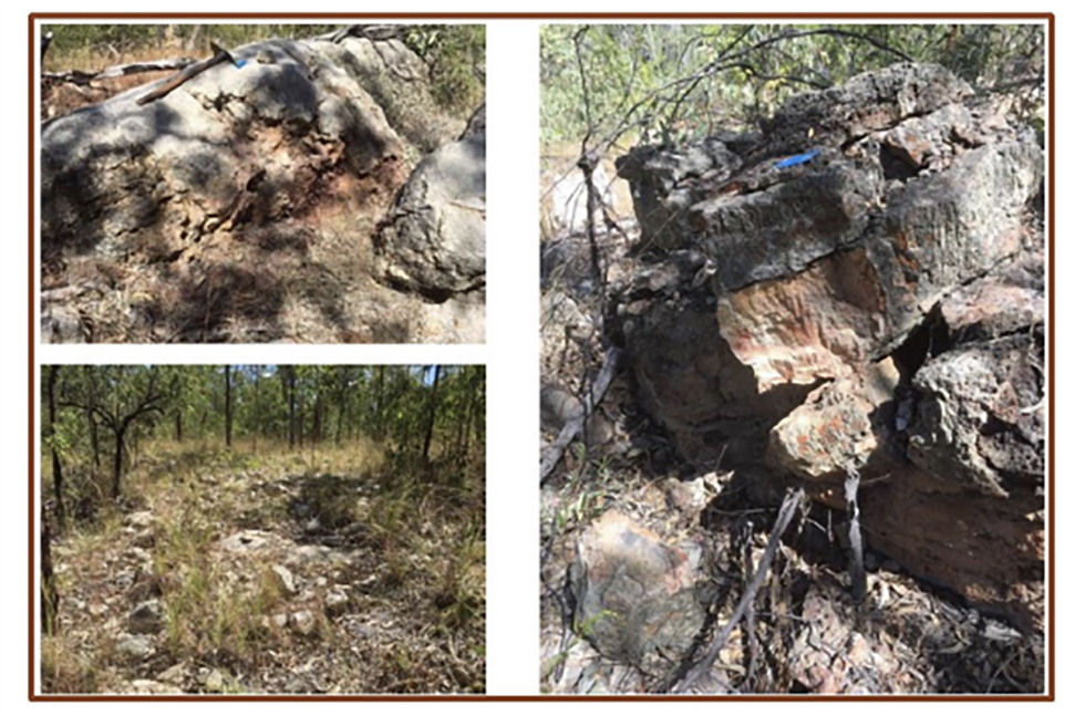 Rock samples from the Tartana Minerals' copper and zinc project.