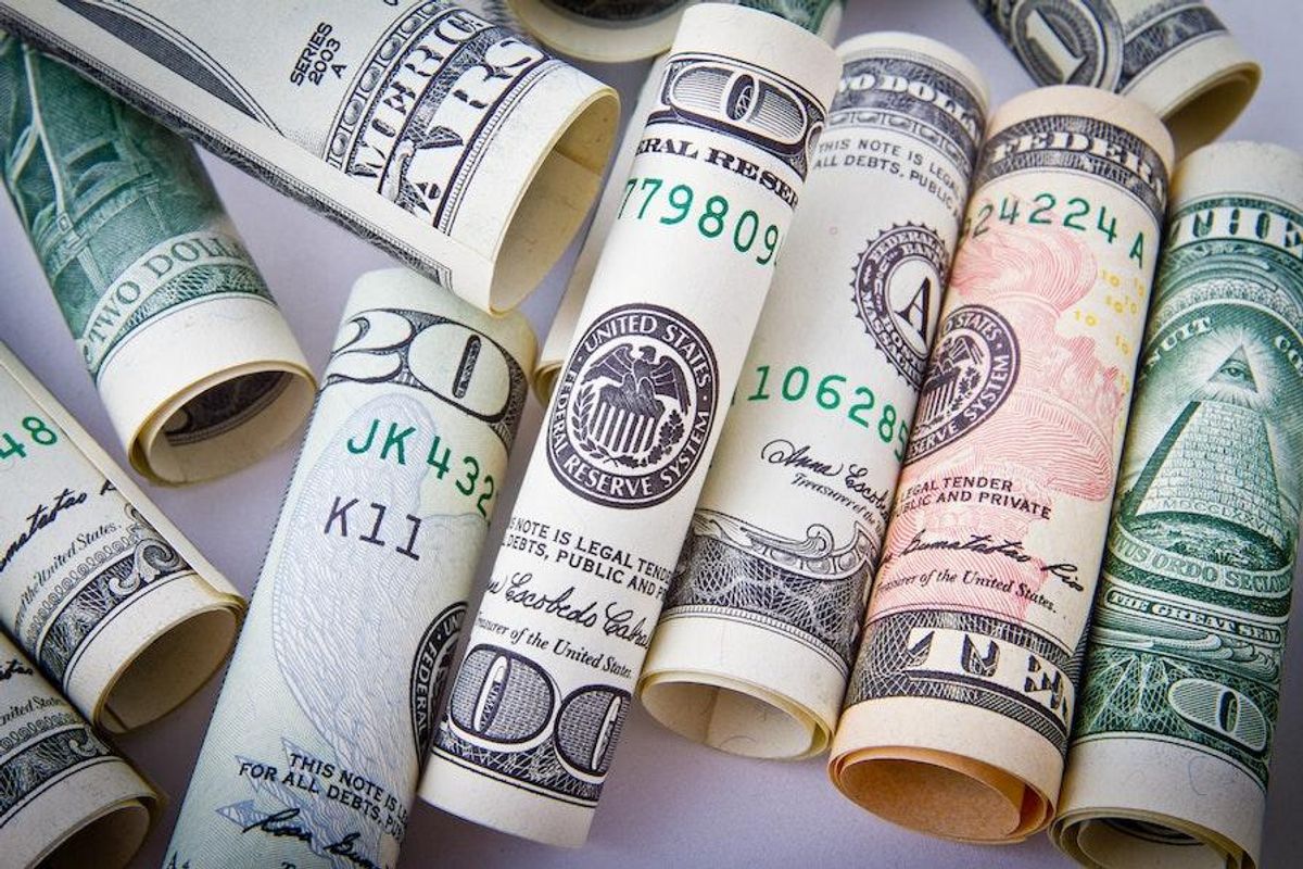 rolled-up dollars