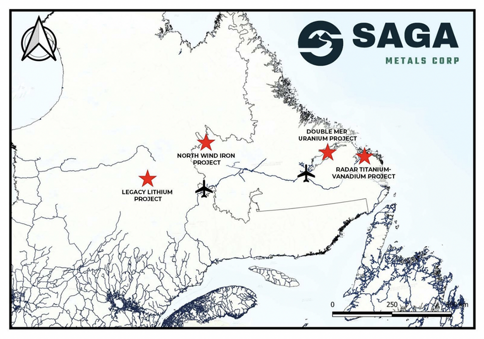 Saga Metals Projects Map