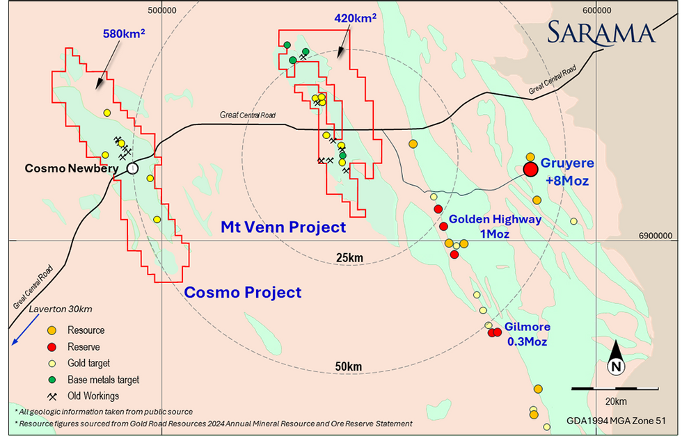 Sarama Resources \u200bCosmo Newbery Gold Project