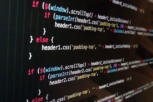 screen showing computer code