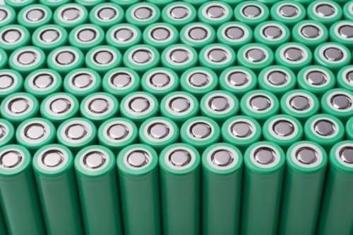 several rows of green batteries