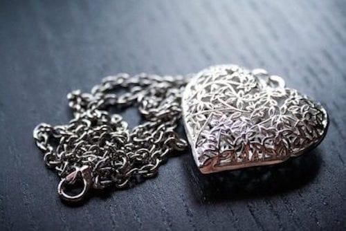 silver heart locket
