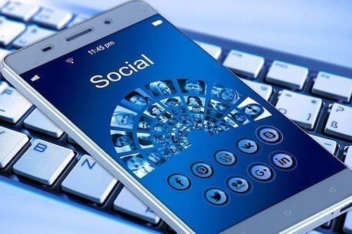 smartphone open to social media app