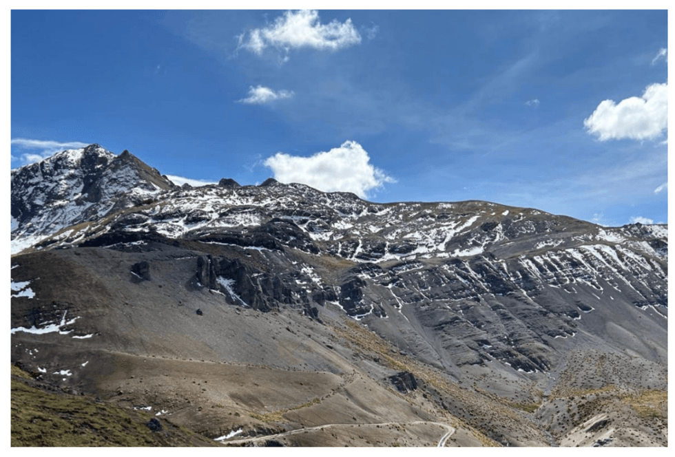 Snow-dusted mountains showing Rio Silver's project landscape