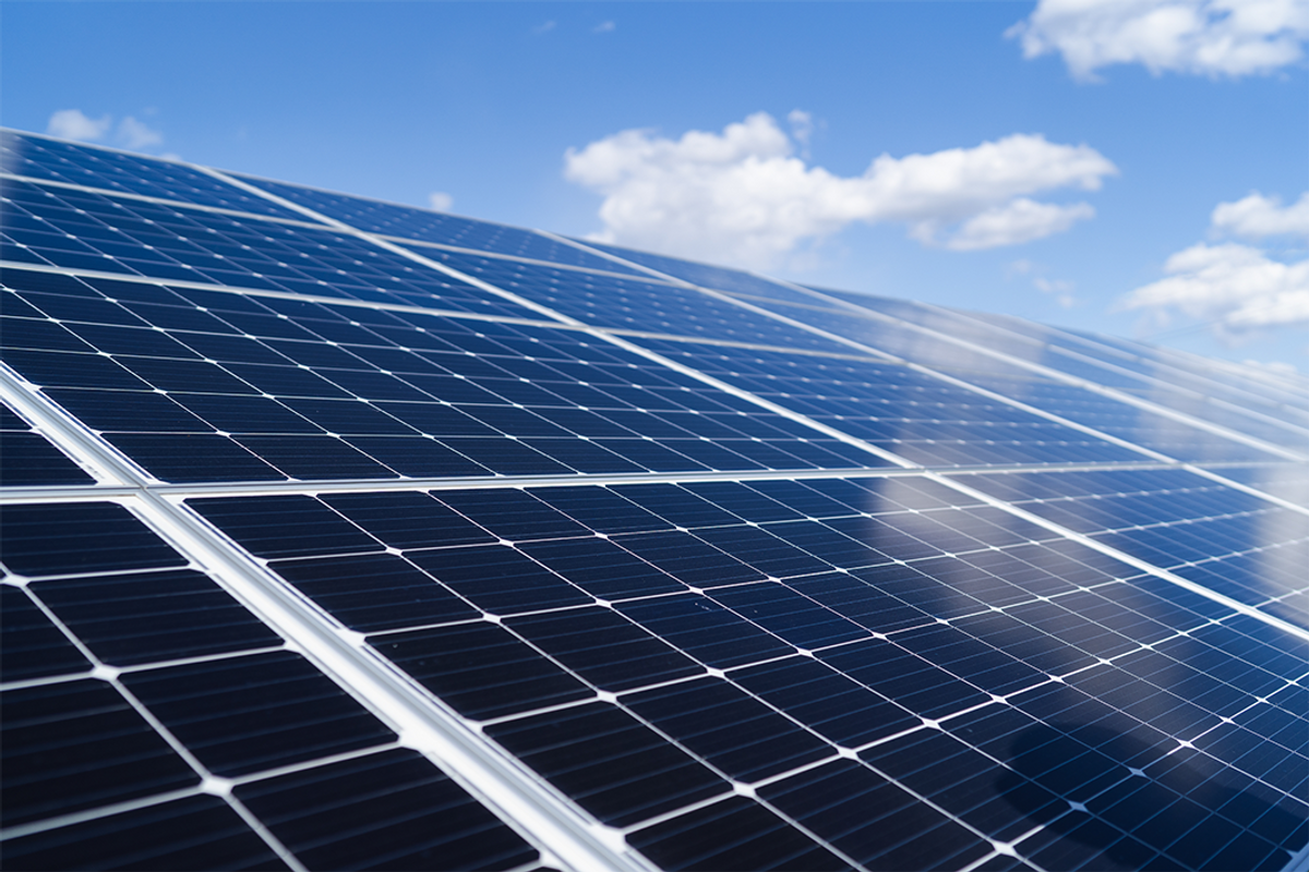 Solar power plant panels.