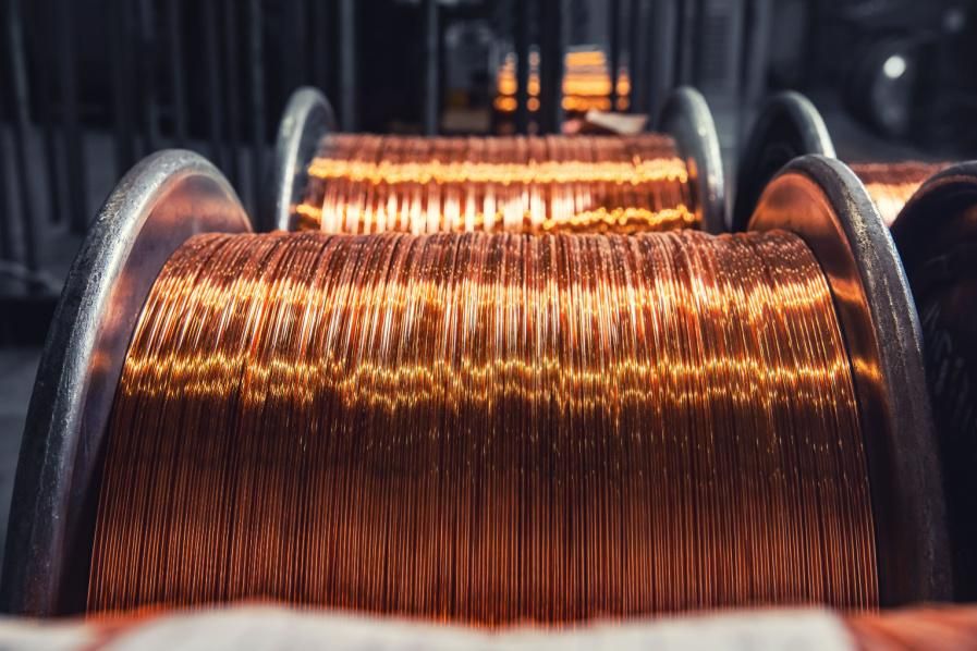 Spools of copper wire.