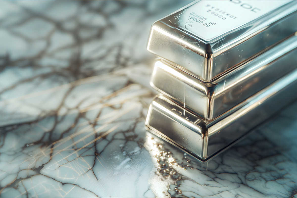 Stack of silver bars.