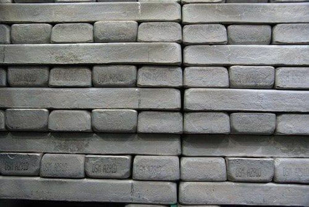 Stacked blocks of magnesium.