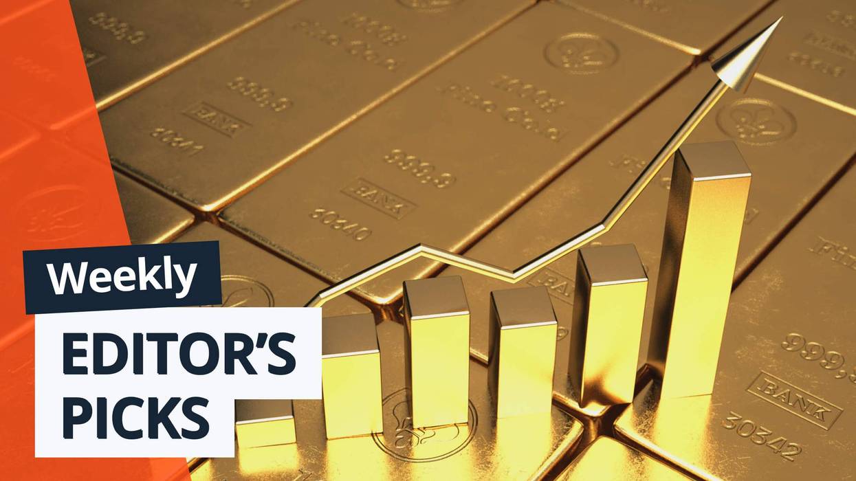 Stacked gold bars with rising graph and text reads: "Weekly Editor’s Picks."