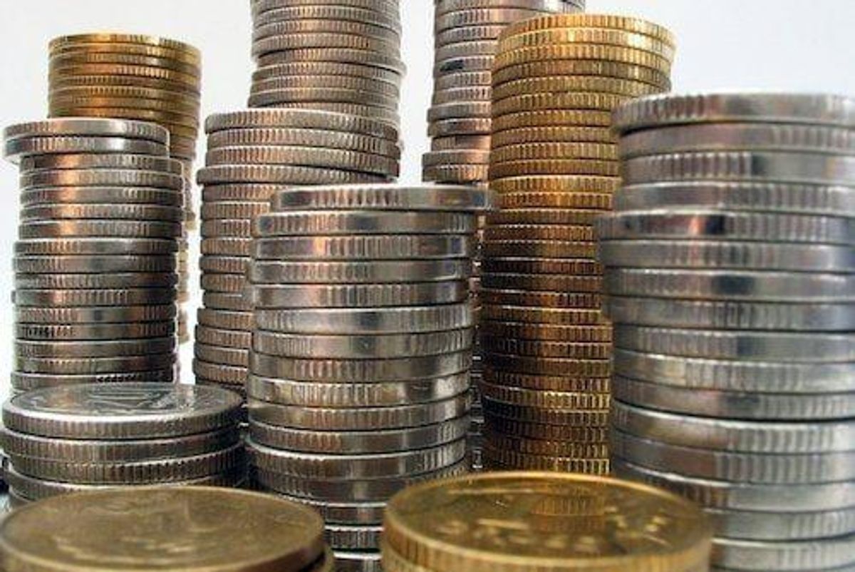 stacks of gold and silver coins