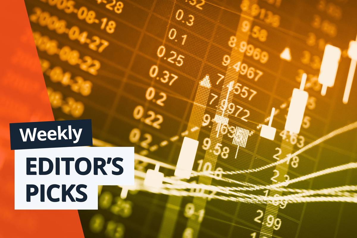 Stock charts overlayed with "Weekly Editor's Picks" text.