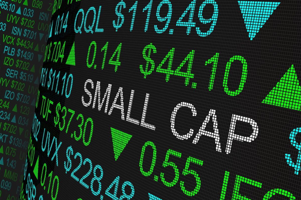 Stock market board with green and white text, numbers and arrow indicators.