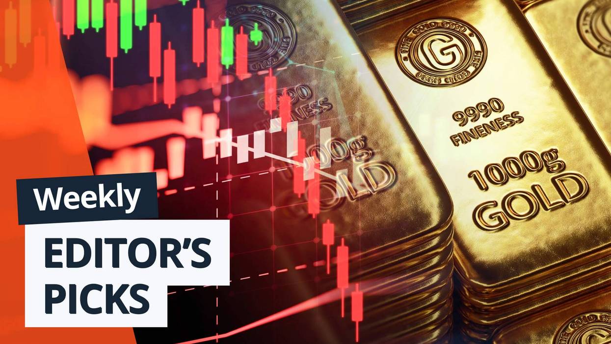 Stock market graph over gold bars with text reading: "Weekly Editor’s Picks."