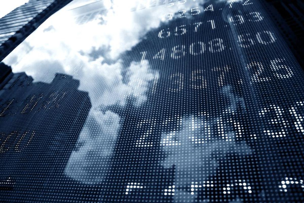 stock numbers reflected in building glass