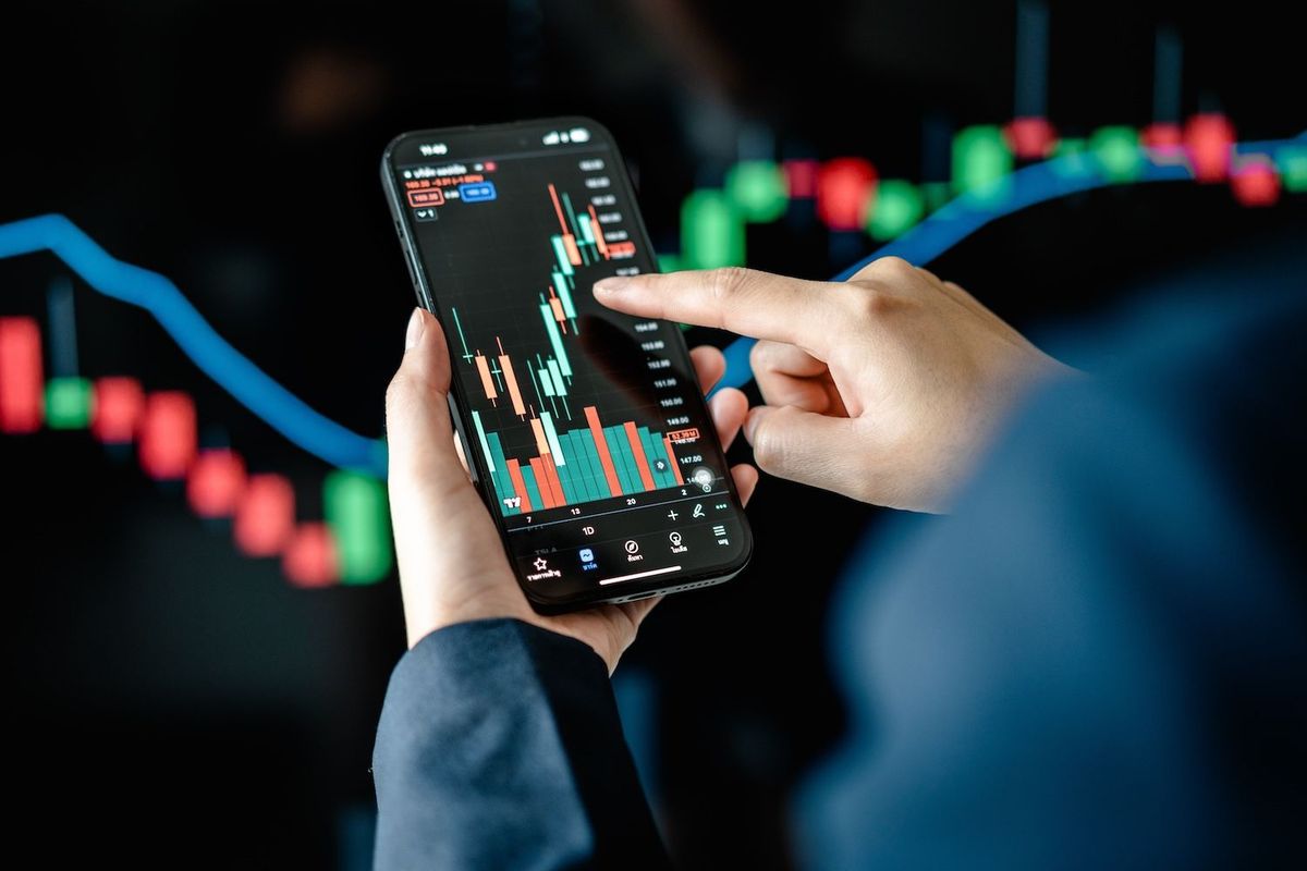 Stock screener on phone.