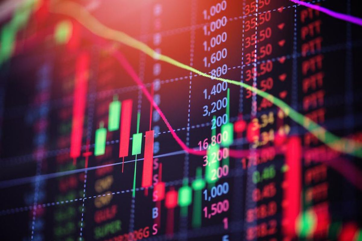 stock ticker board tracking poor market performance