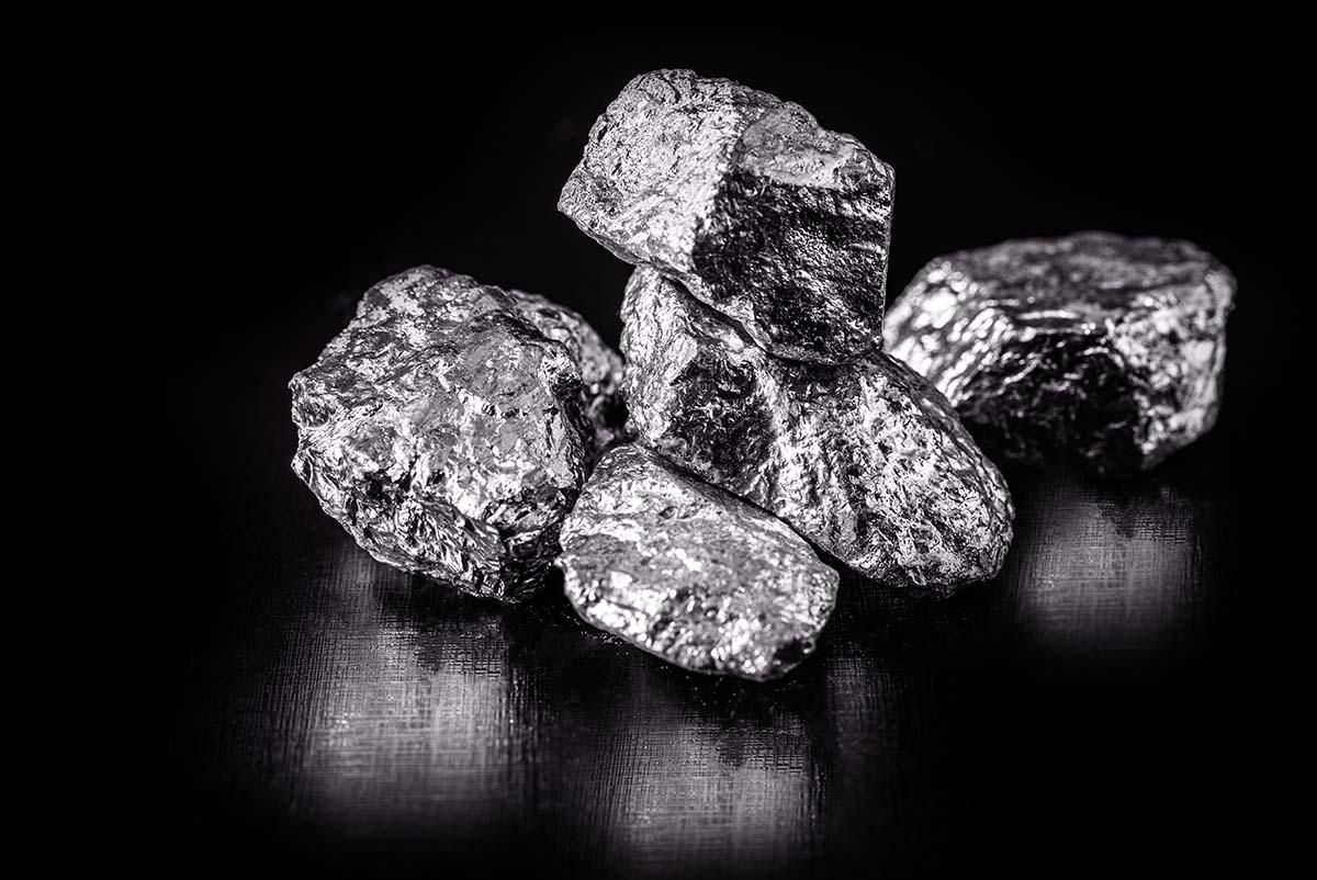 tantalum nuggets over black