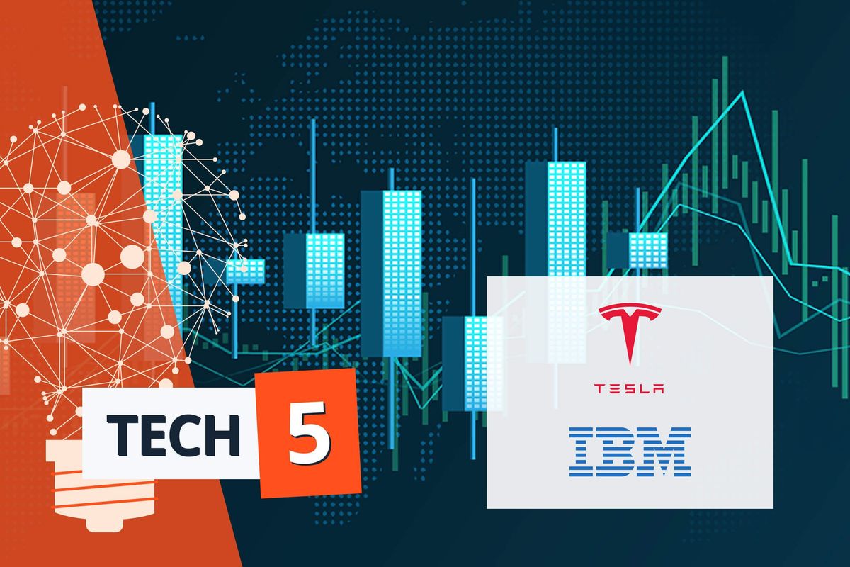 Tesla and IBM logos.