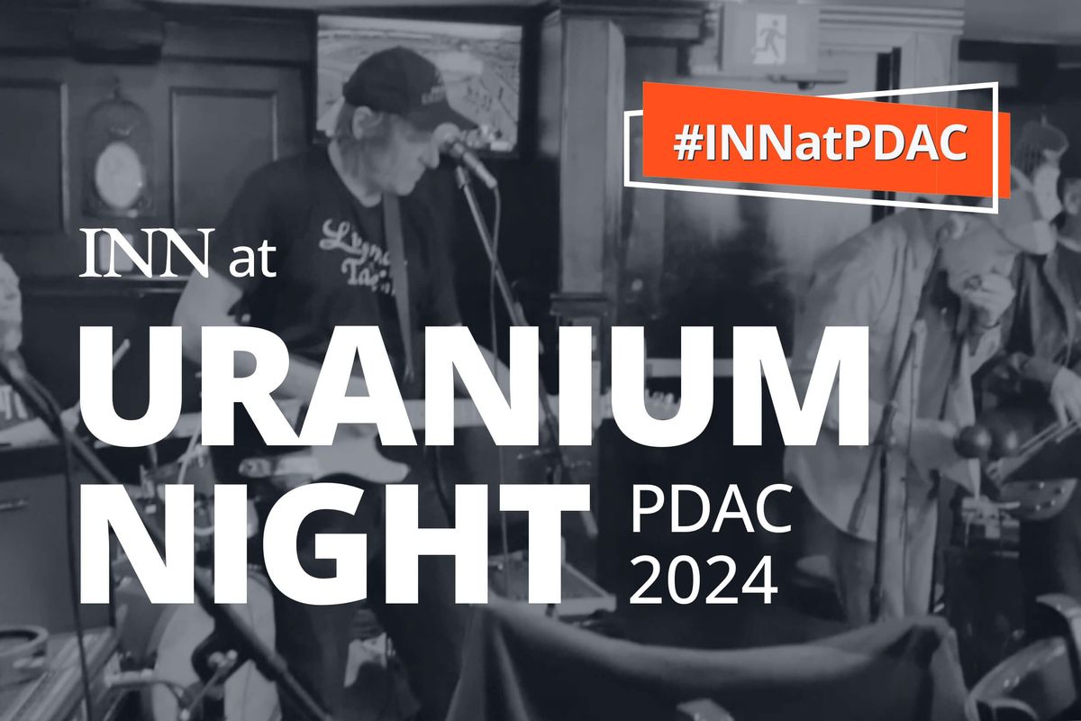 Text saying "Uranium Night" superimposed over band playing music.