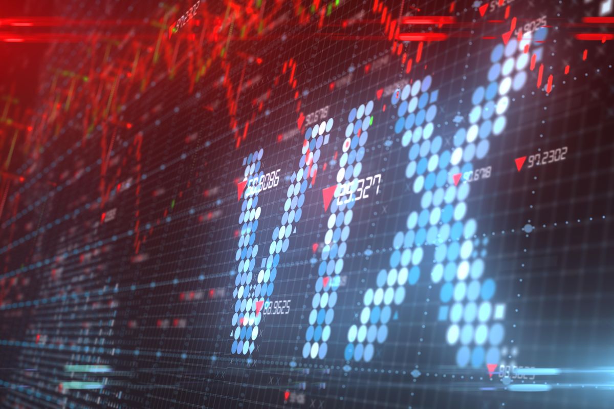 The acronym VIX over red stock chart.