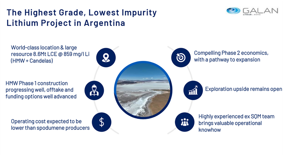 The highest grade, lowest impurity Lithium Project in Argentina