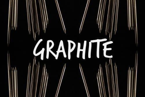 the word "graphite" surrounded by pencil leads