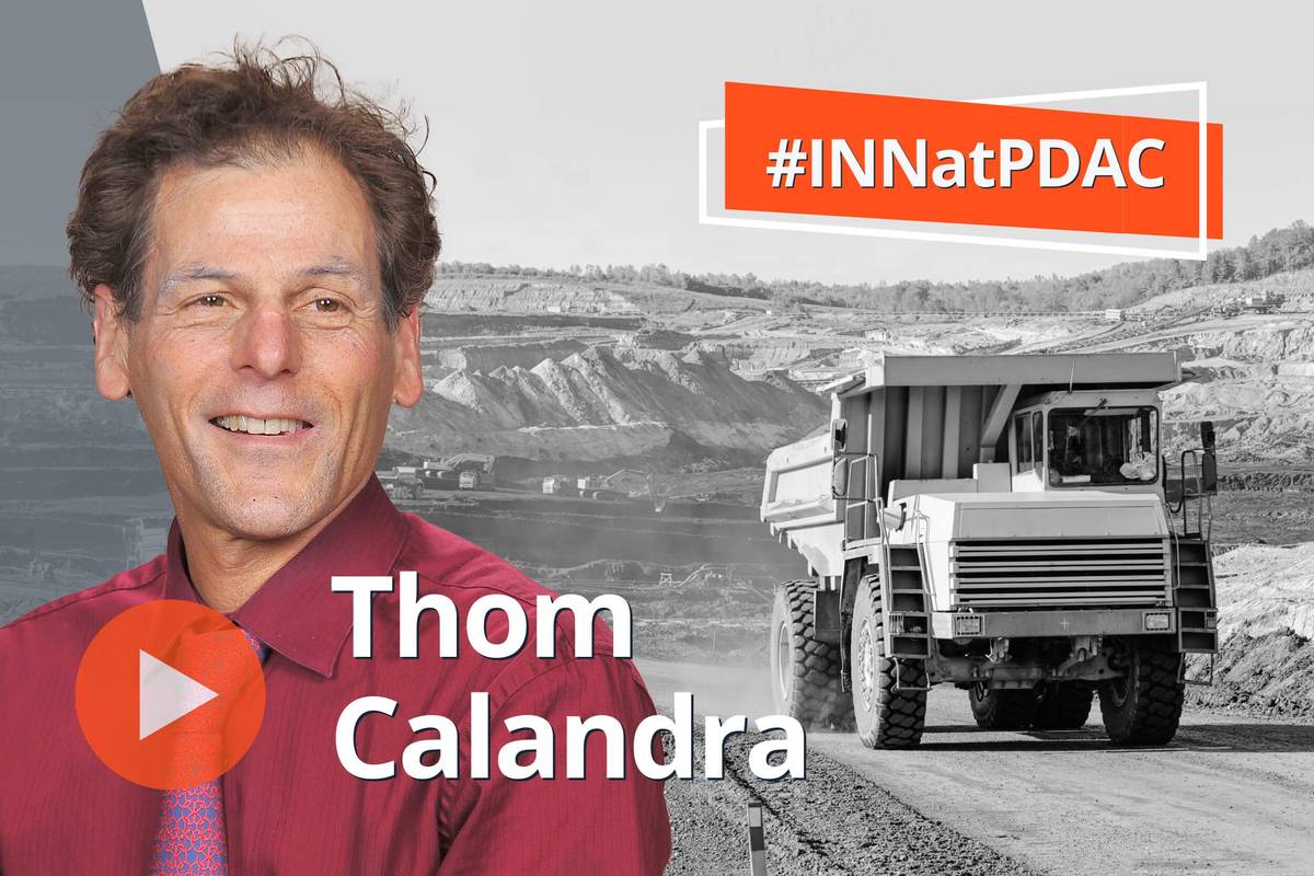 Thom Calandra, truck at mine site.