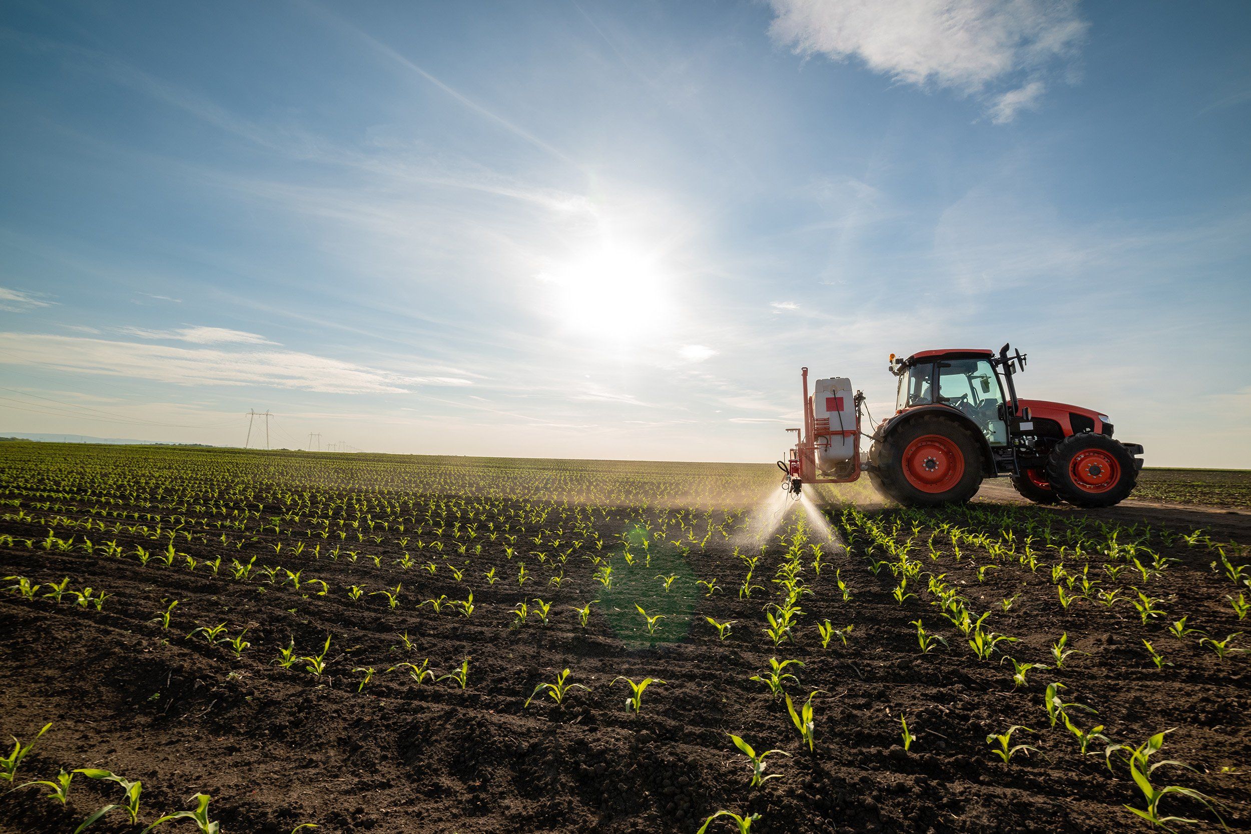 Tractor on farm field.