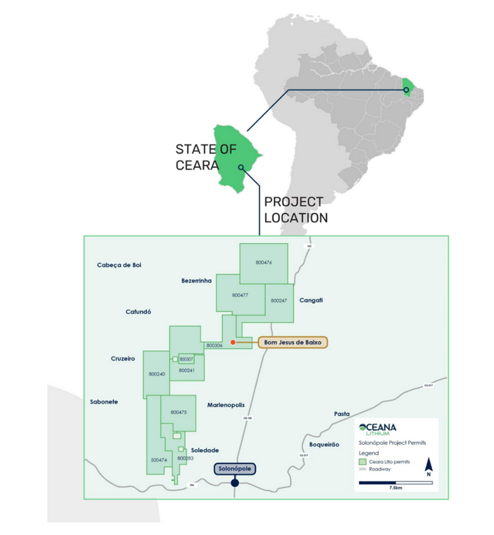 u200bSolonu00f3pole Lithium Project, Cearu00e1 State, Brazil