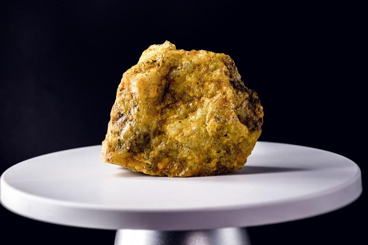 Uranium ore on table.