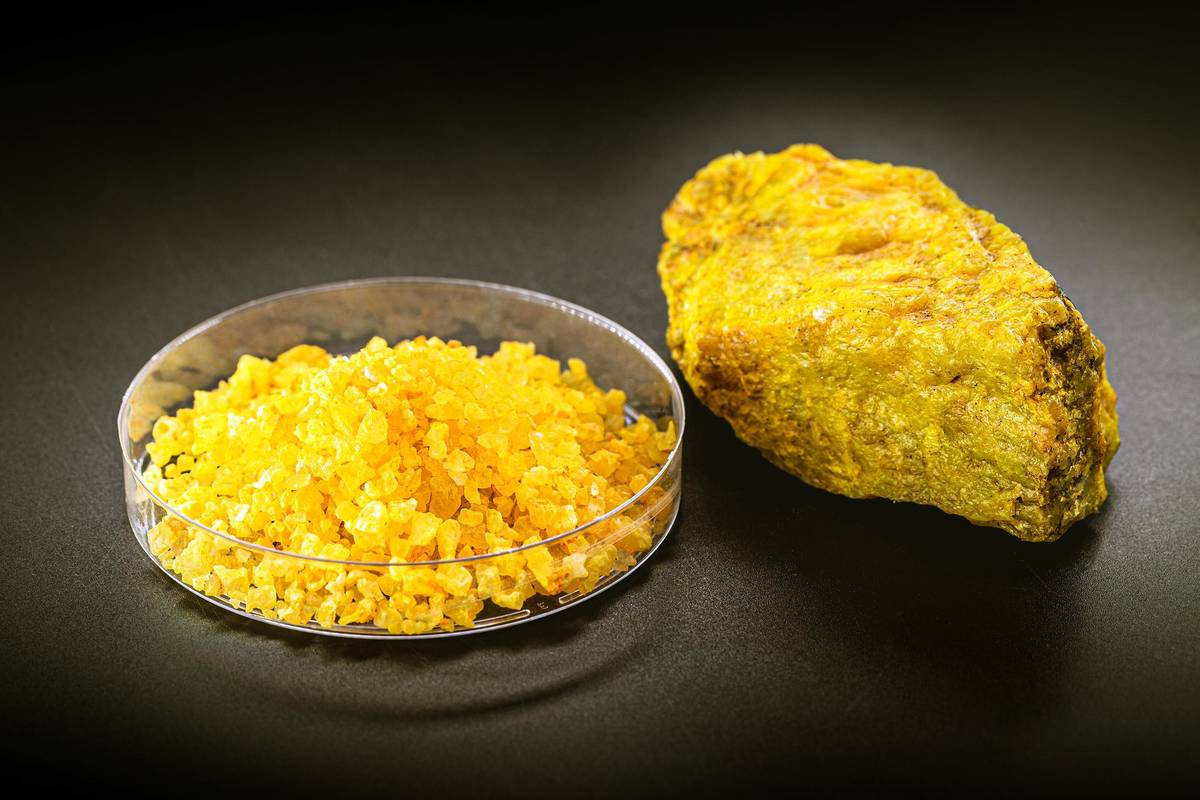 uranium ore over black surface