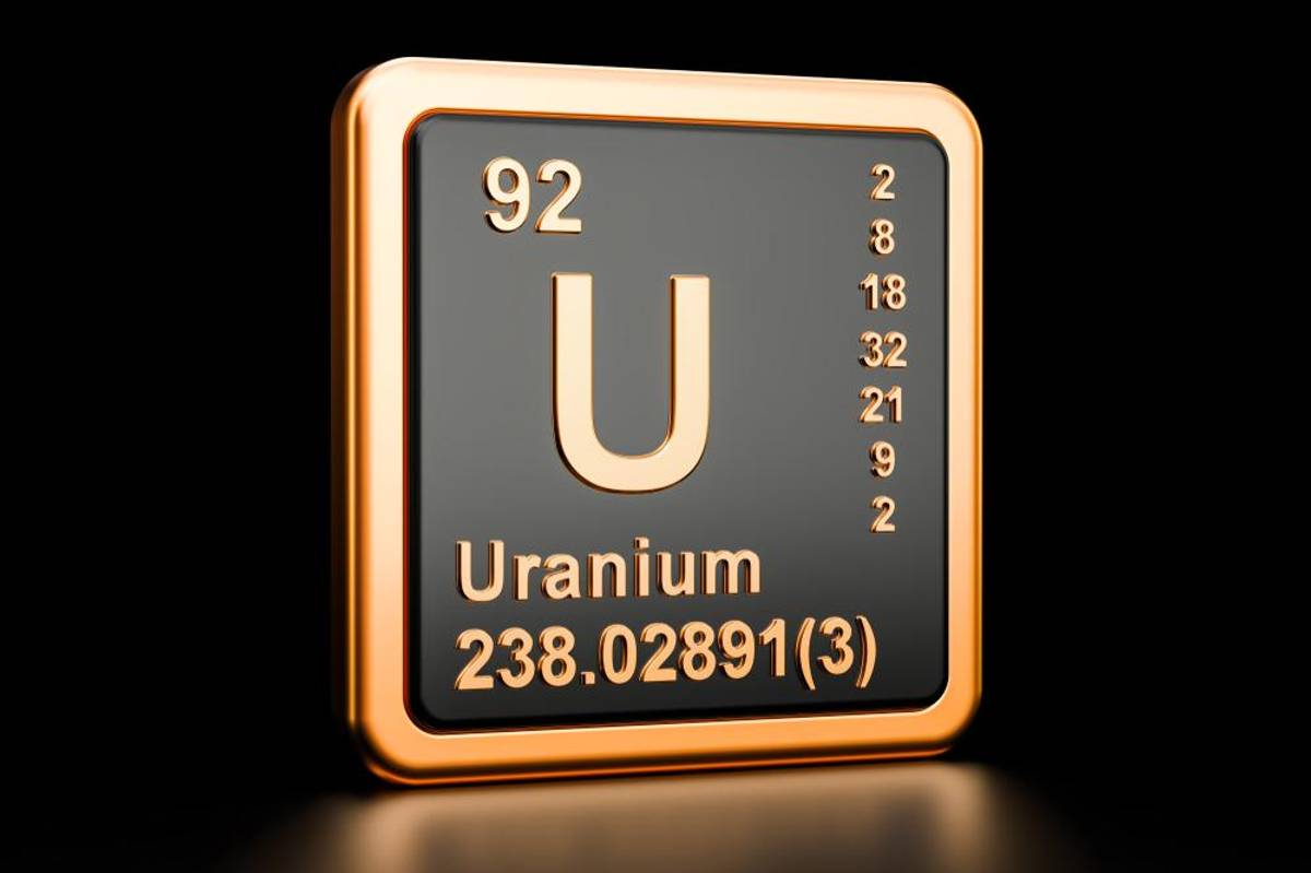 Uranium periodic symbol.