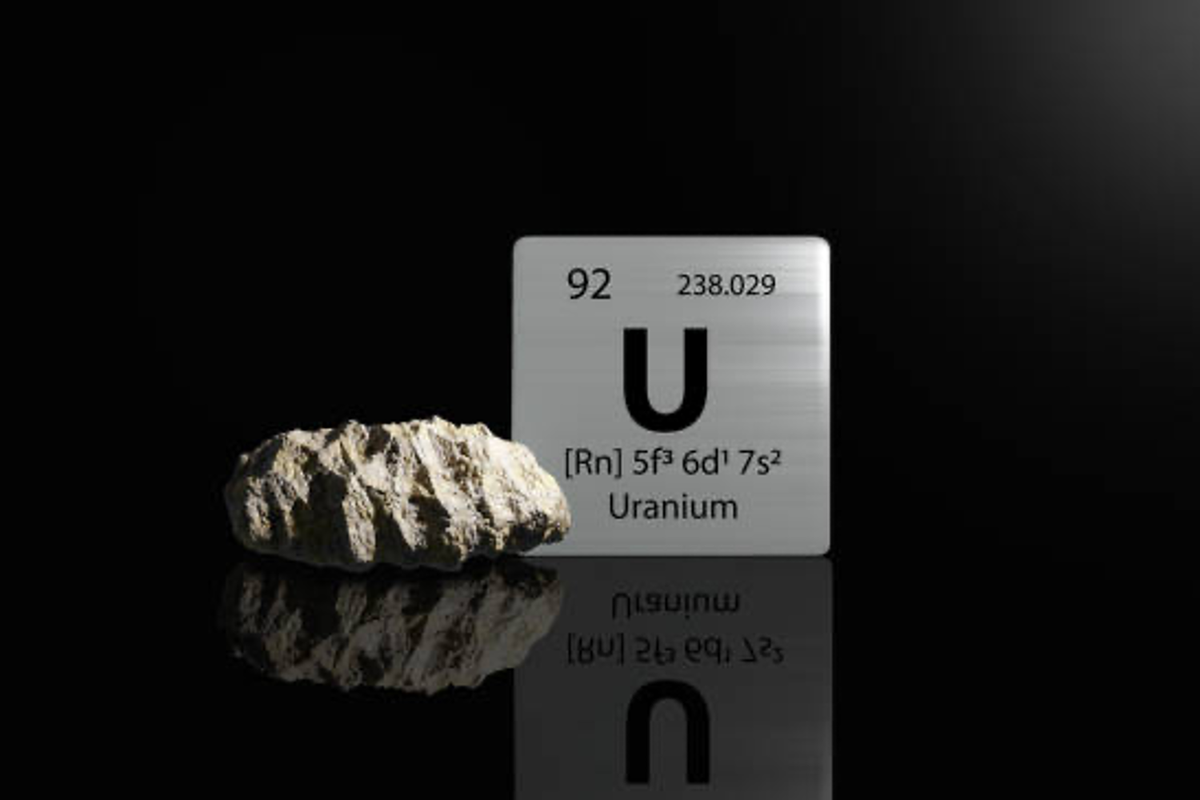 Uranium periodic symbol.