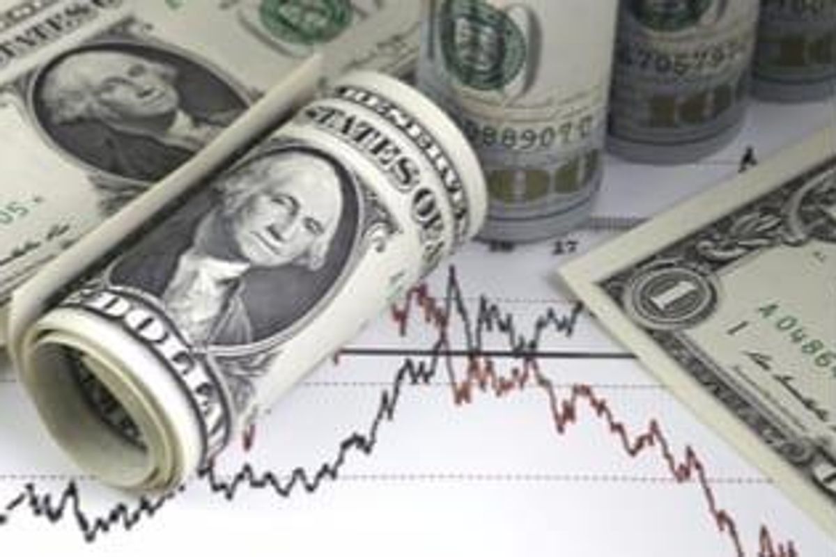 us dollars with stock chart