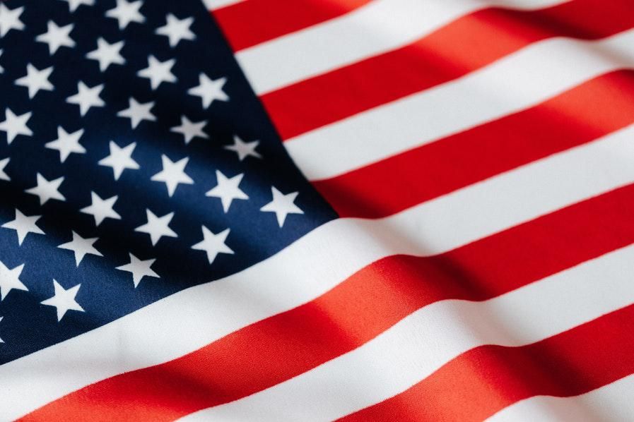 US flag close up