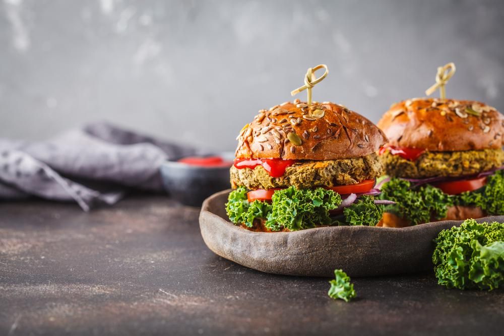 vegan lentil burgers with kale