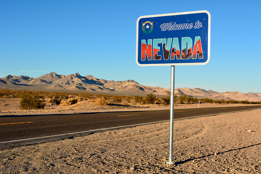 Welcome to Nevada road sign.