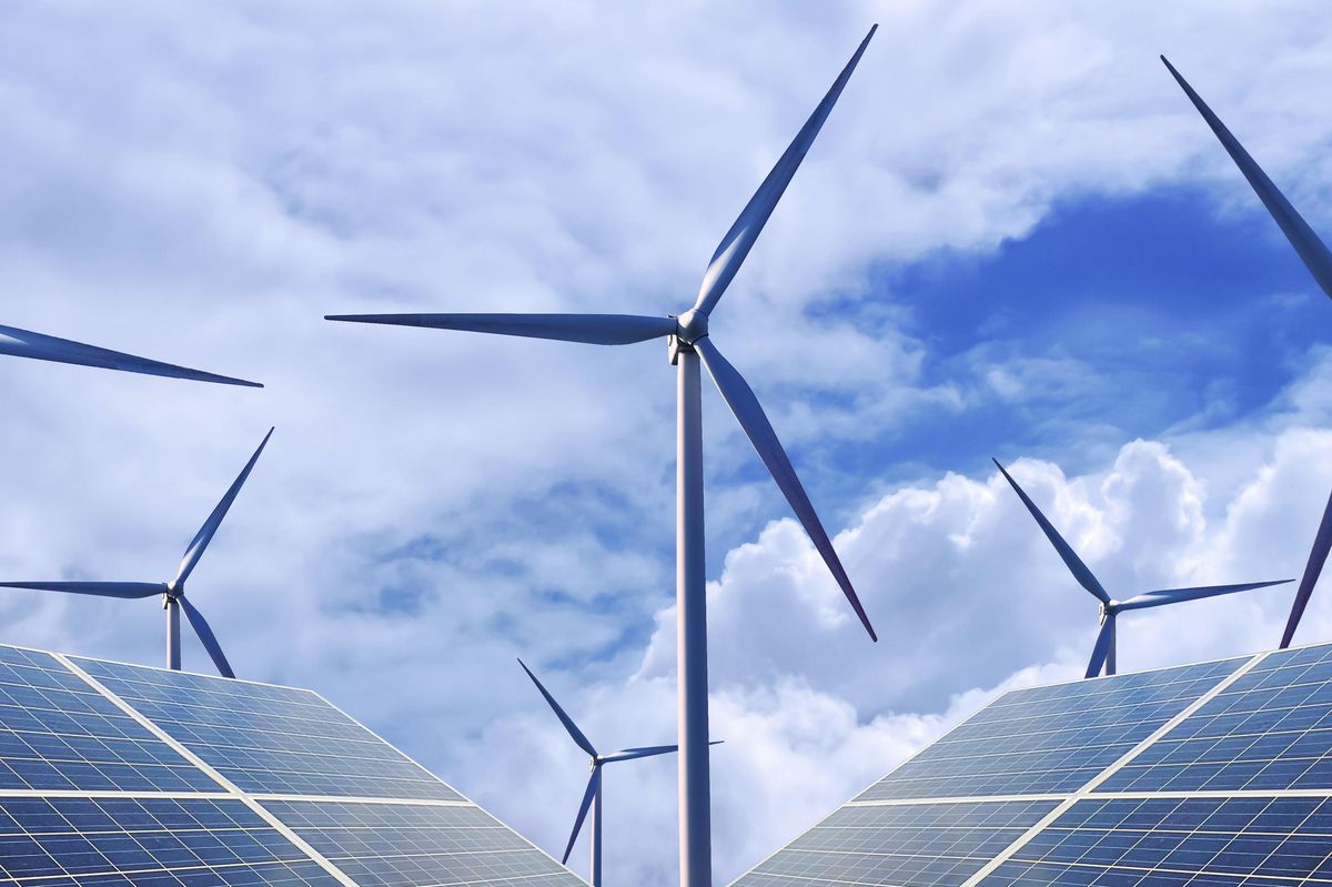 windmills and solar panels